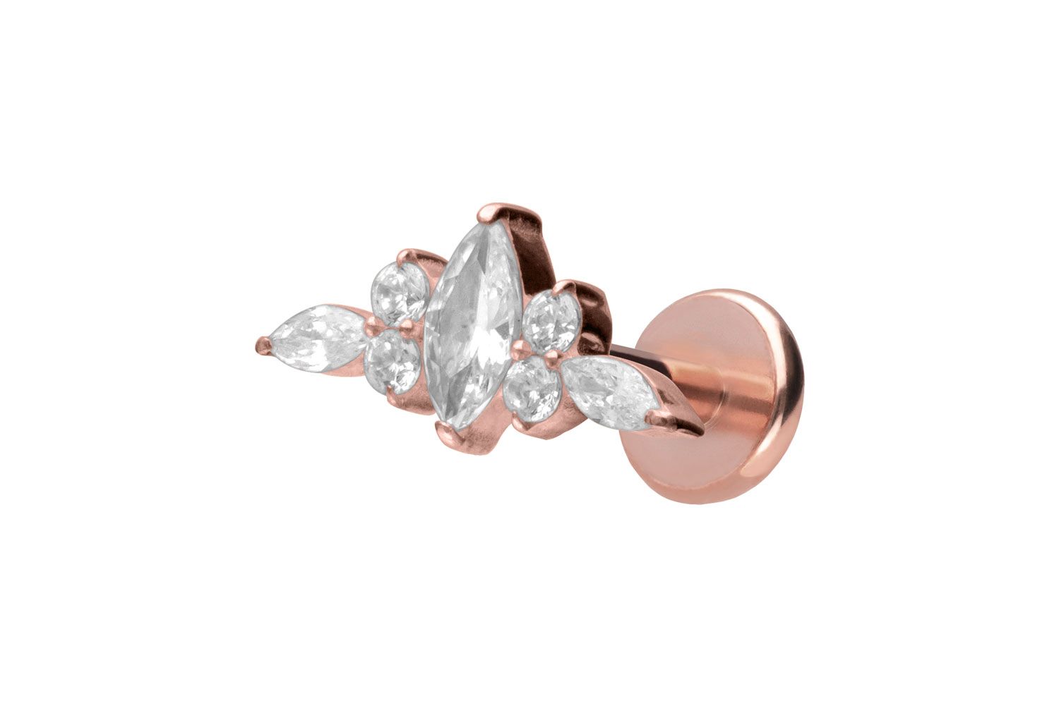 Titan Labret Piercing mit Push Fit DESIGN